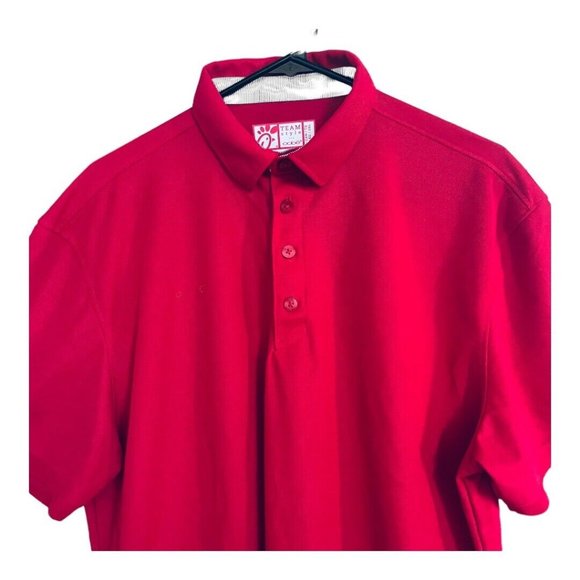 Chick-Fil-A OOBE Employee Red Uniform Polo XL Unisex Short Sleeve Fast Food Work - Picture 4 of 8